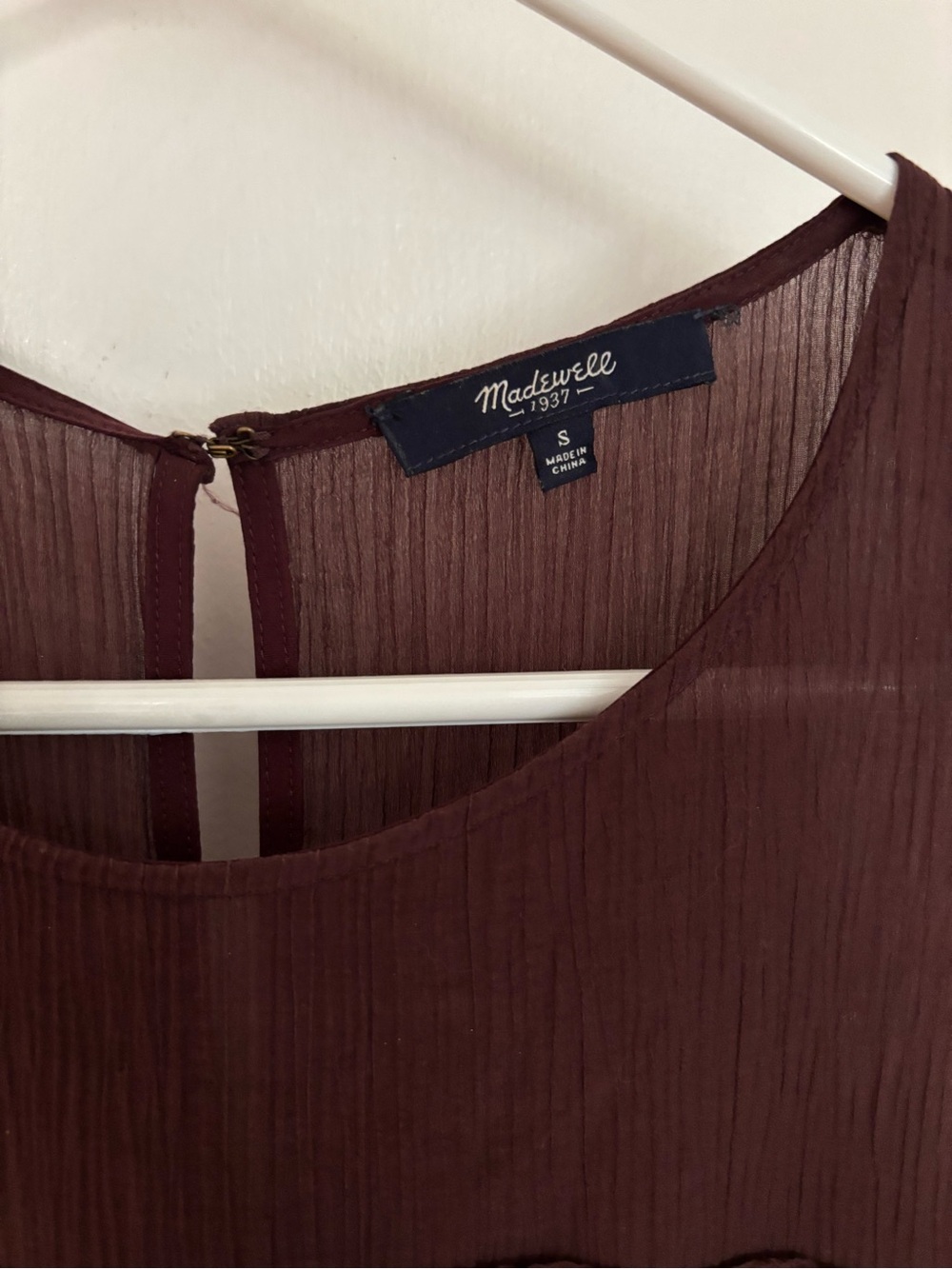 Madewell Cotton-Silk Sleeveless Crinkle Plum Maxi Dress - Picture 4 of 5